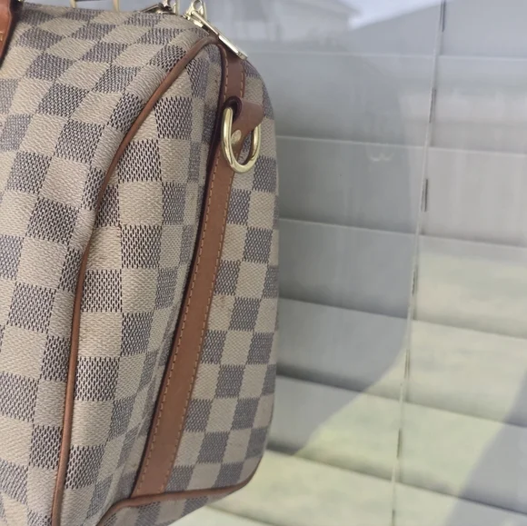 Louis Vuitton Checkered Tan Brown Handbag Women 10x10 Inches Medium - Picture 5 of 16